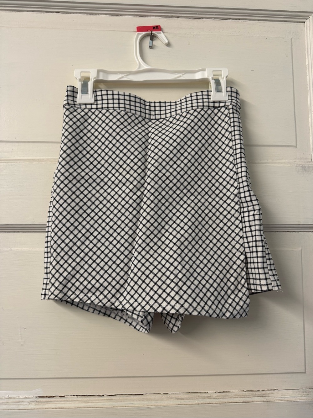 Garage Black and White Grid Mini Skirt